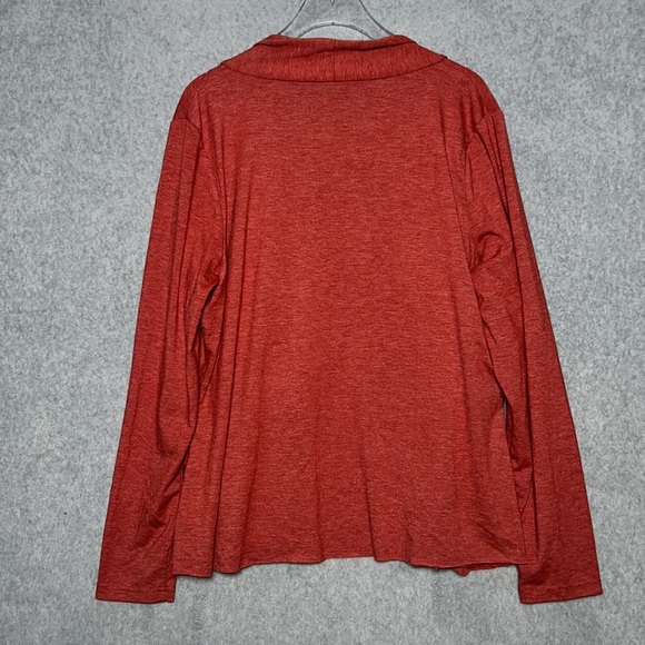 Fall Marc Bouwer Shimmer exaggerated Waterfall ruffle Rust open Cardigan L - Picture 5 of 5